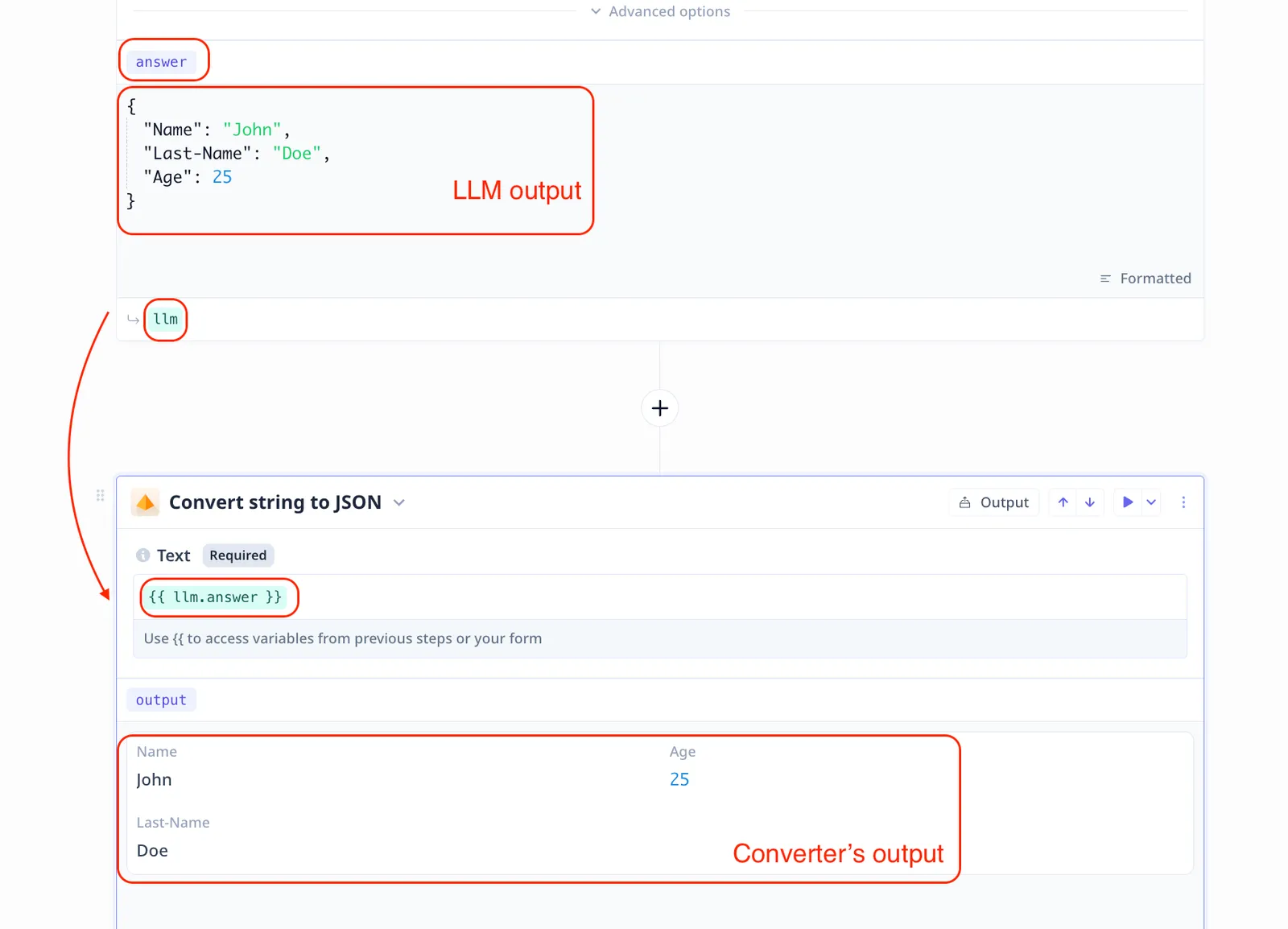 String to json