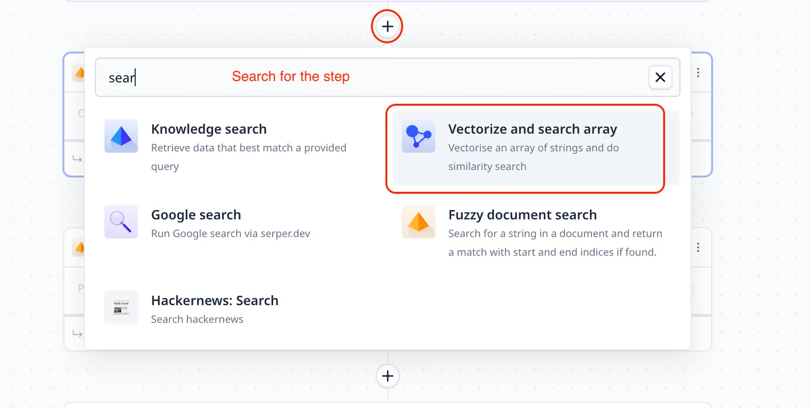 Vectorize and search
