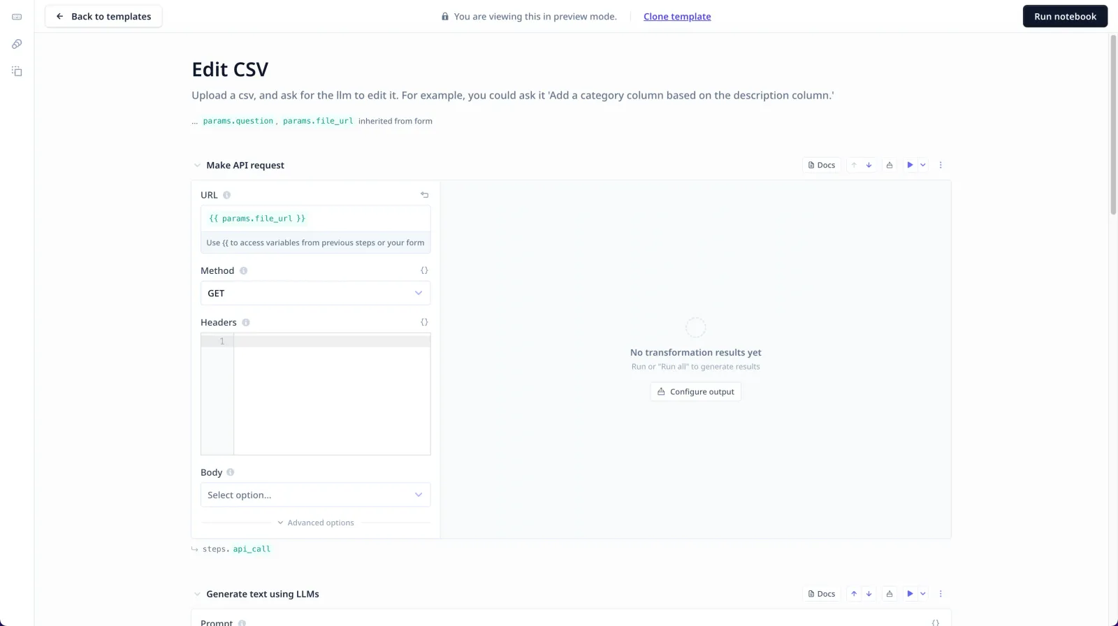 The low-code Notebook for building chains