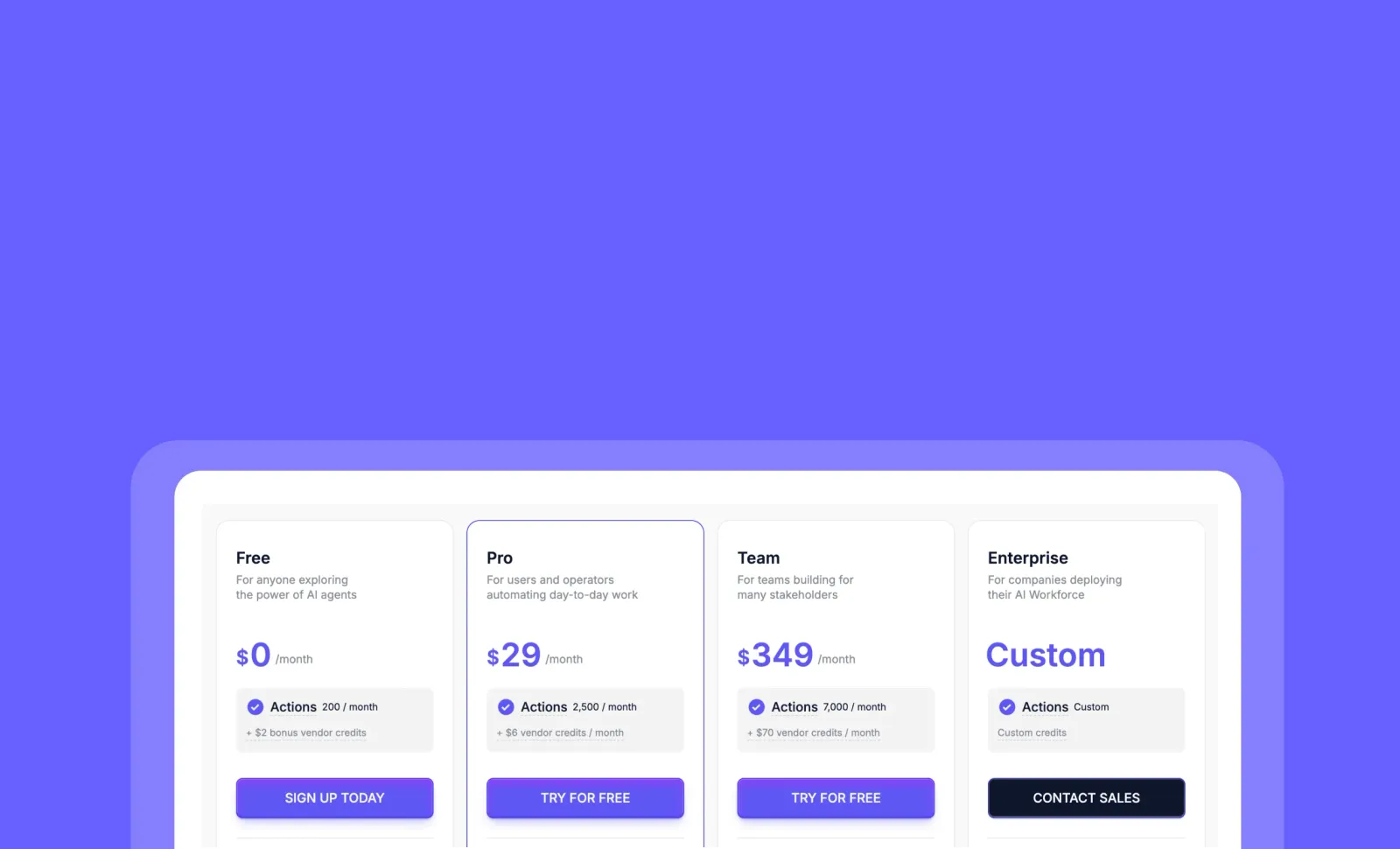 See exactly what you pay: Actions and vendor credits