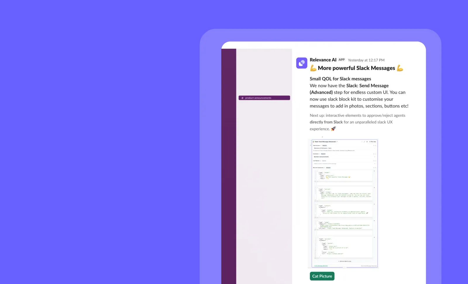 Send rich, interactive Slack messages with Relevance AI’s block kit integration