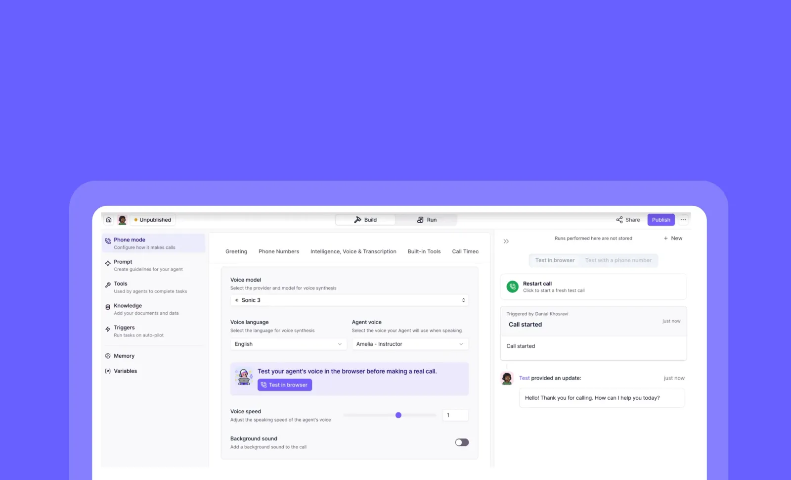 Test phone agents in your browser — No live calls required