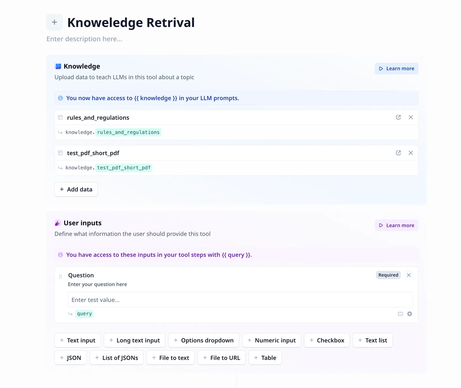 knowledge and input
