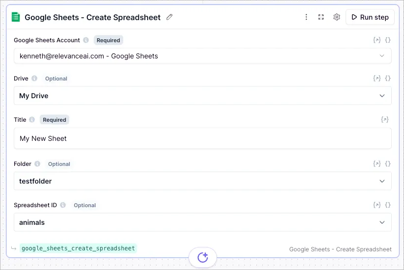 Google Sheets Create Spreadsheet