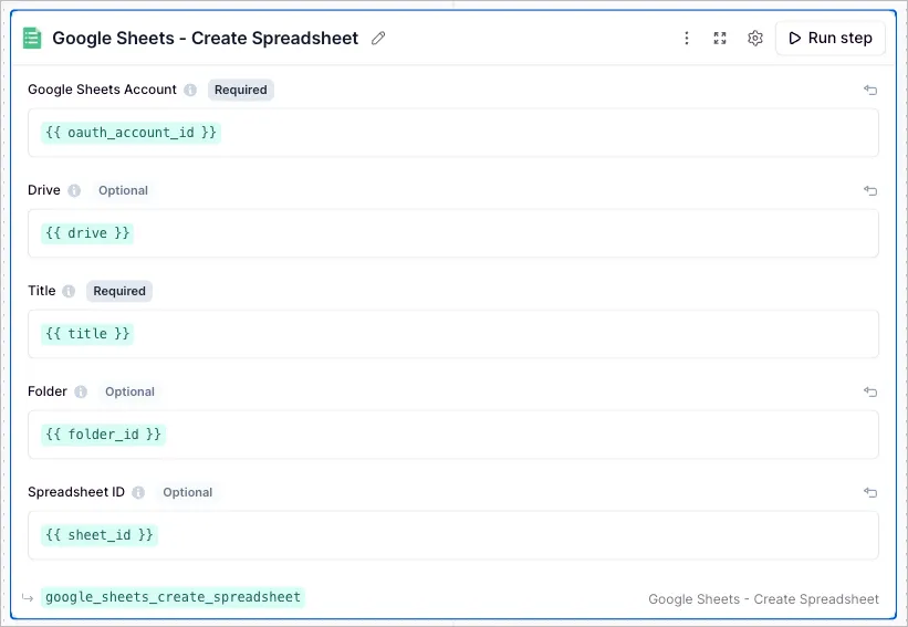 Google Sheets Create Spreadsheet