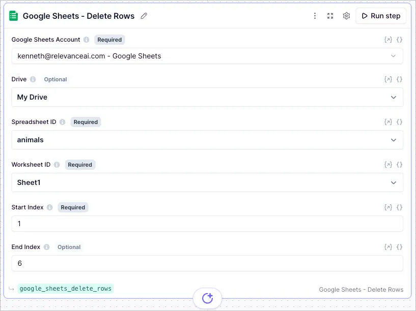 Google Sheets Delete Rows