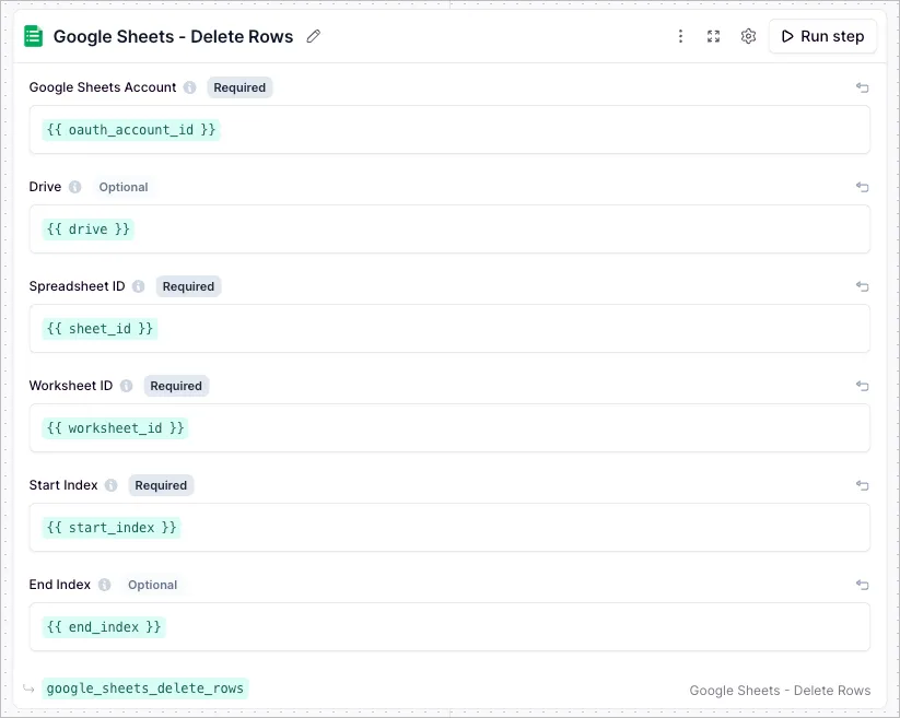Google Sheets Delete Rows