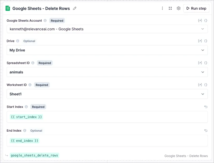 Google Sheets Delete Rows