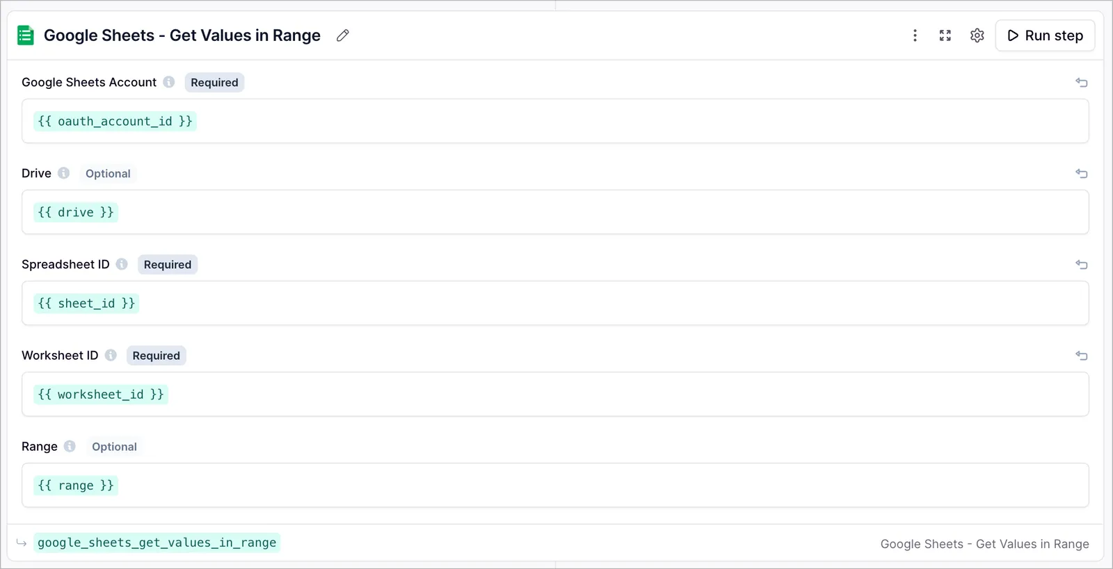 Google Sheets Get Values in Range