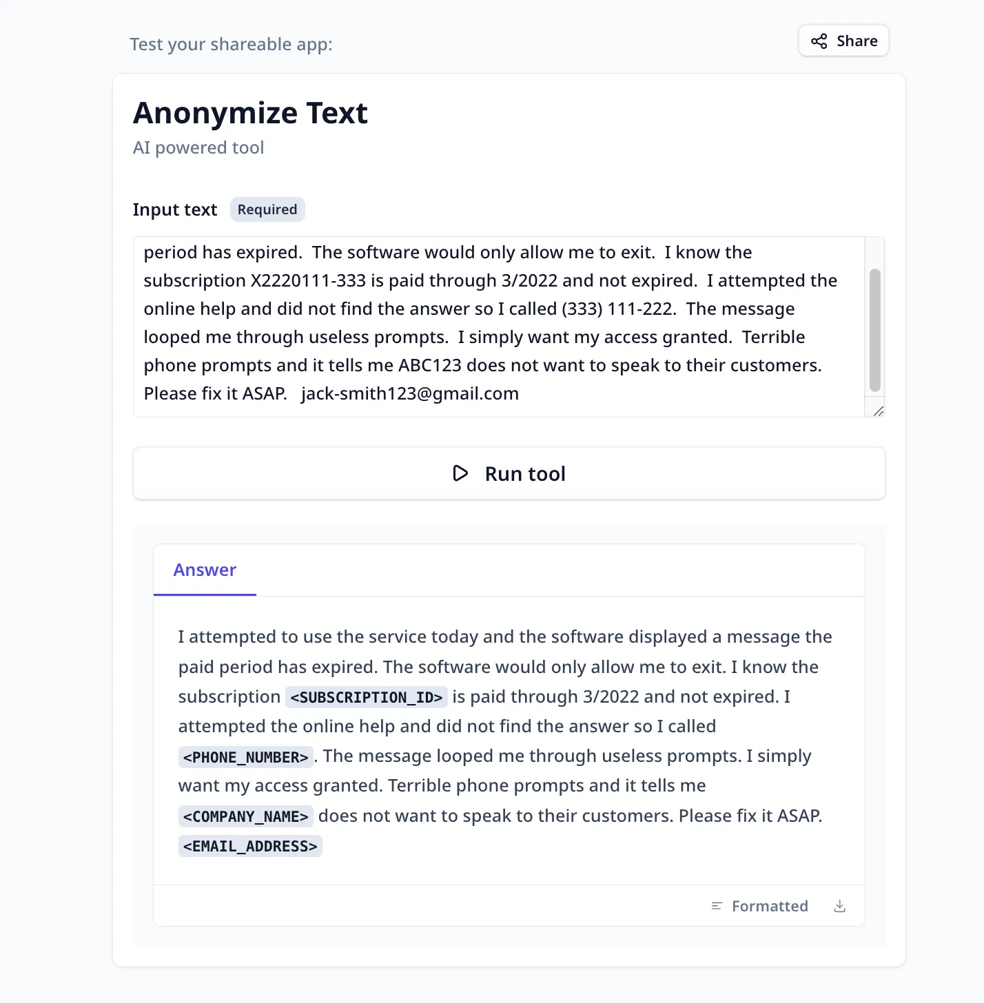 text anonymizer