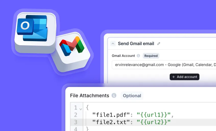 Send emails with attachments in Gmail and Outlook