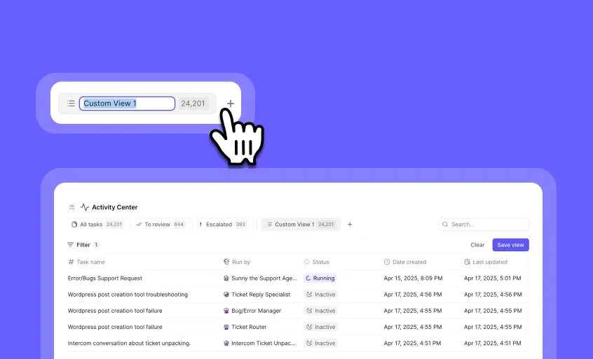 Save and reuse task filters across agent workflows