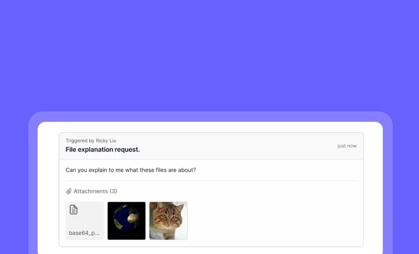 Upload and analyze images, PDFs, audio and video in chat with Native File Handling