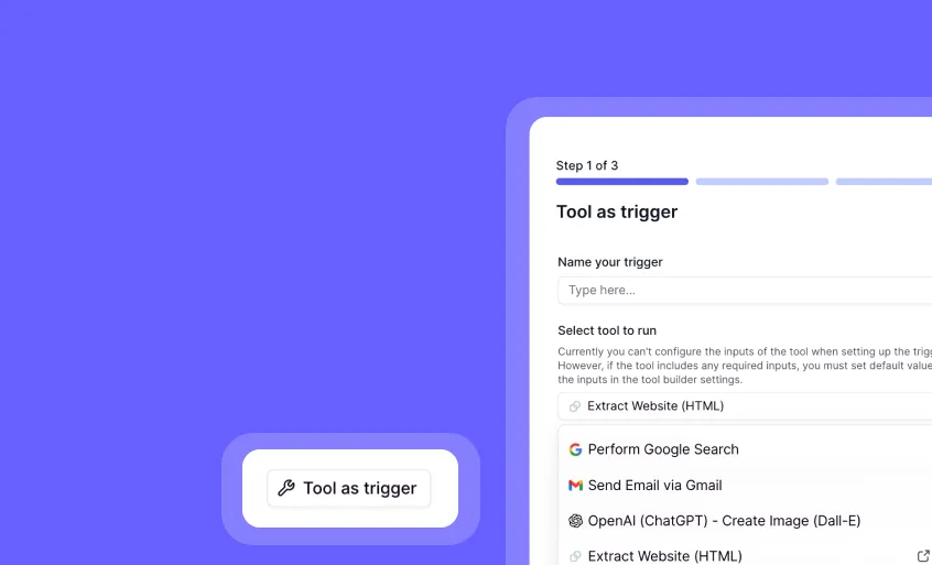 Run agents on the data that matters with tool-based triggers